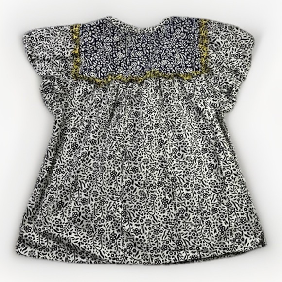 Current Air Black and White Blouse with Floral Print - Medium - cottagecore - Picture 3 of 5